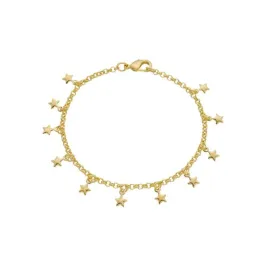 PULSEIRA INFANTIL ESTRELAS  BANHADA A OURO