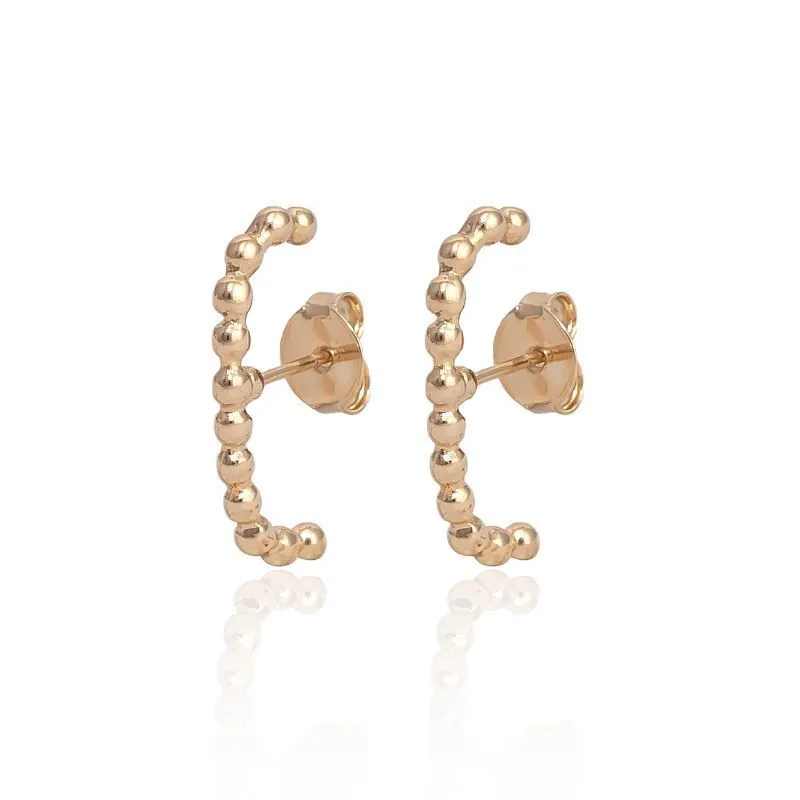 BRINCO EAR HOOK DE BOLINHAS LISA - OURO