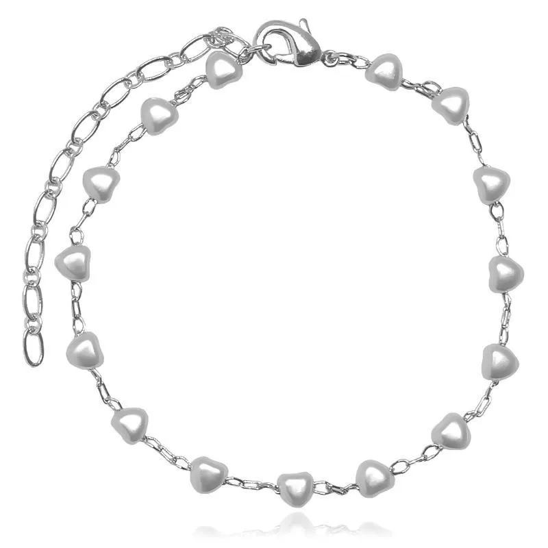 PULSEIRA DE PÉROLA DE CORAÇÃO PEQUENO - RÓDIO BRANCO