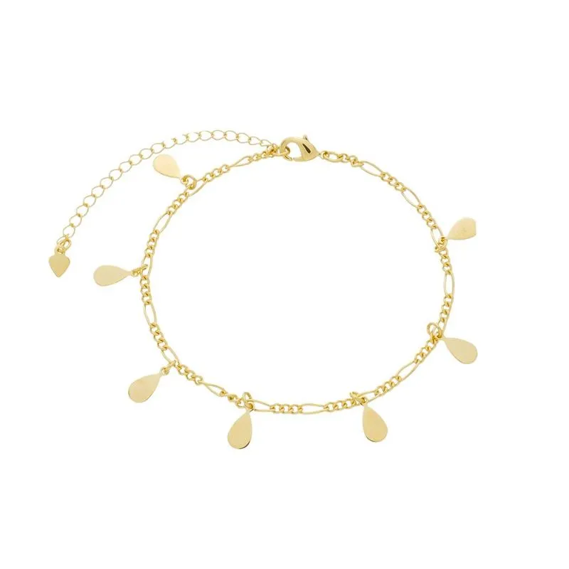 PULSEIRA GOTAS LISA ELIANE BANHADA A OURO