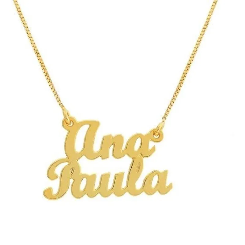 COLAR NOME COMPOSTO PERSONALIZADO - OURO