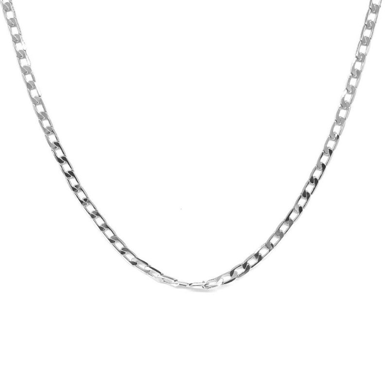 Colar Choker Elos Retangularana Coleção Essencial Banhado Em Ródio
