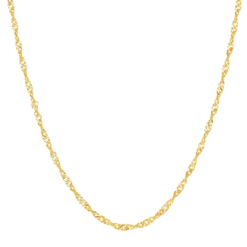 Colar Malha Torcida Singapura Essencial 45CM Banhado Em Ouro