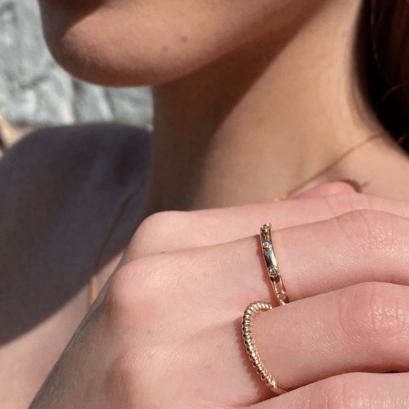 Anel Terço Liso Jardim Secreto Banhado Em Ouro 18k
