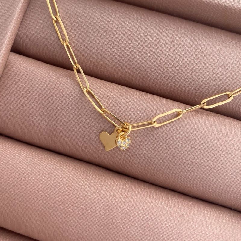Pulseira Dois Corações Delicados Essencial Banhado Em Ouro