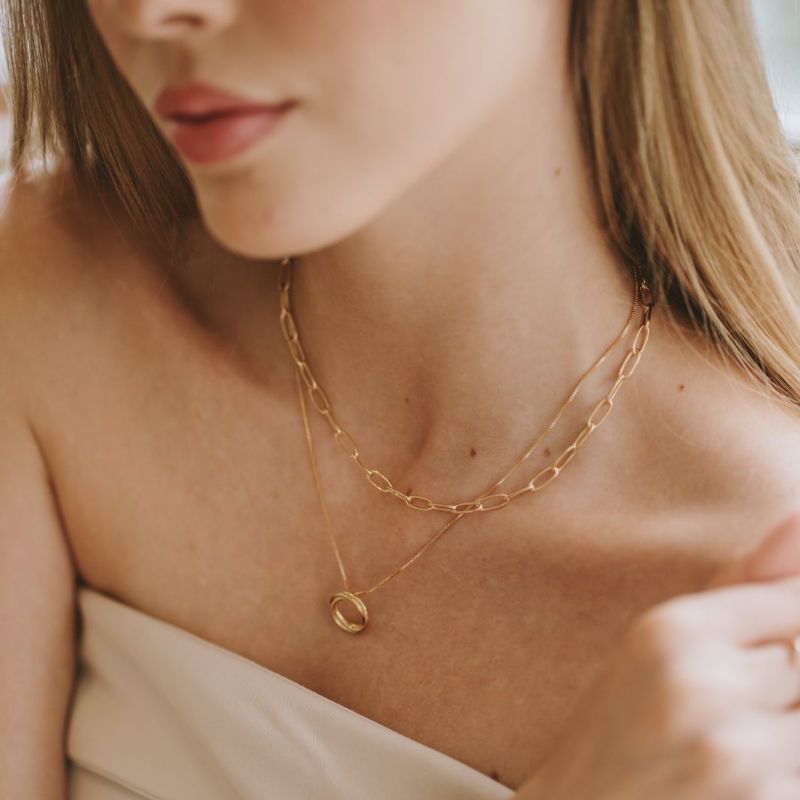 Colar Choker Elos Lis 30CM Banhado Em Ródio