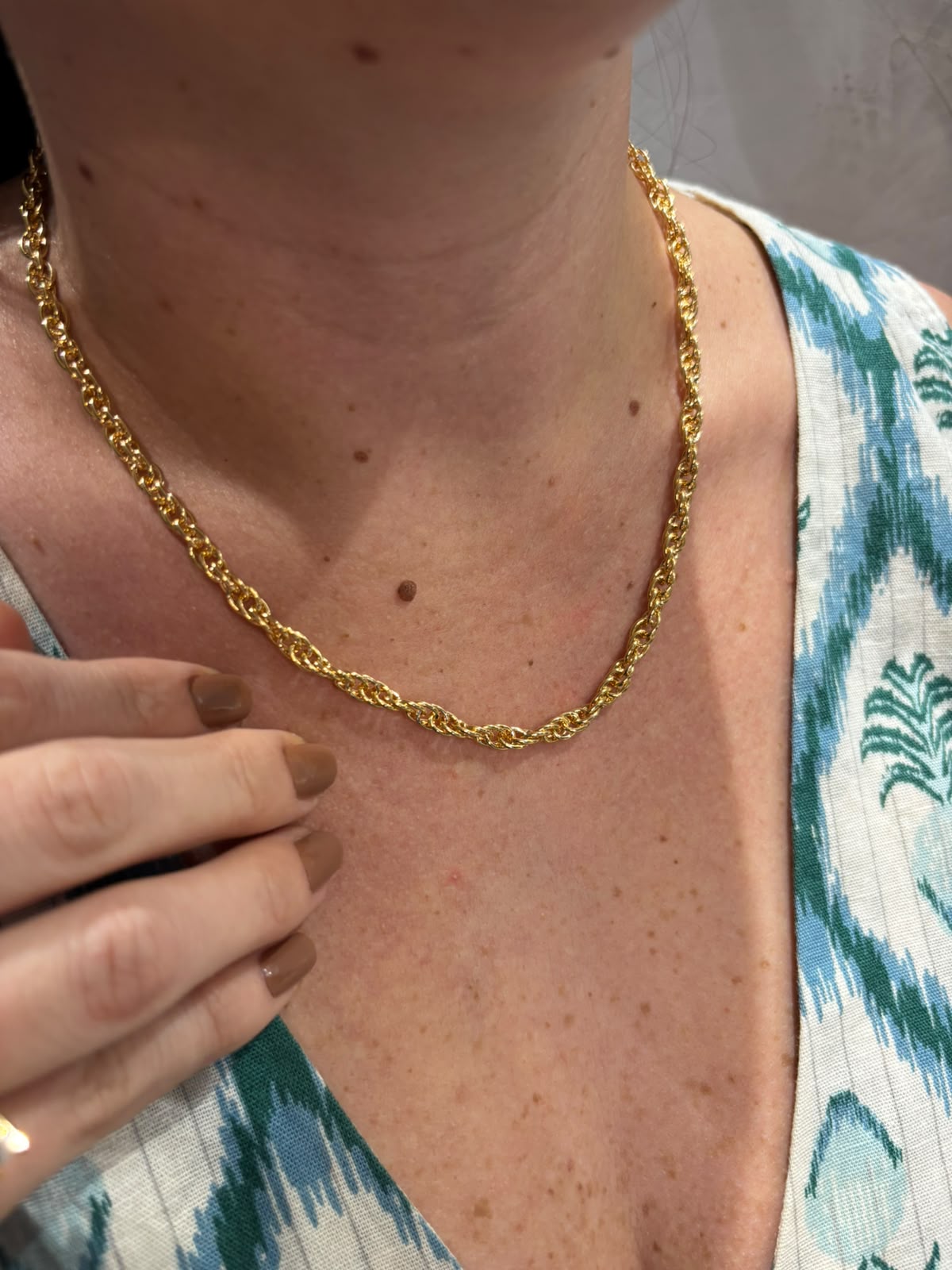Colar Malha Trançada 40CM Lumina Banhado A Ouro 18k
