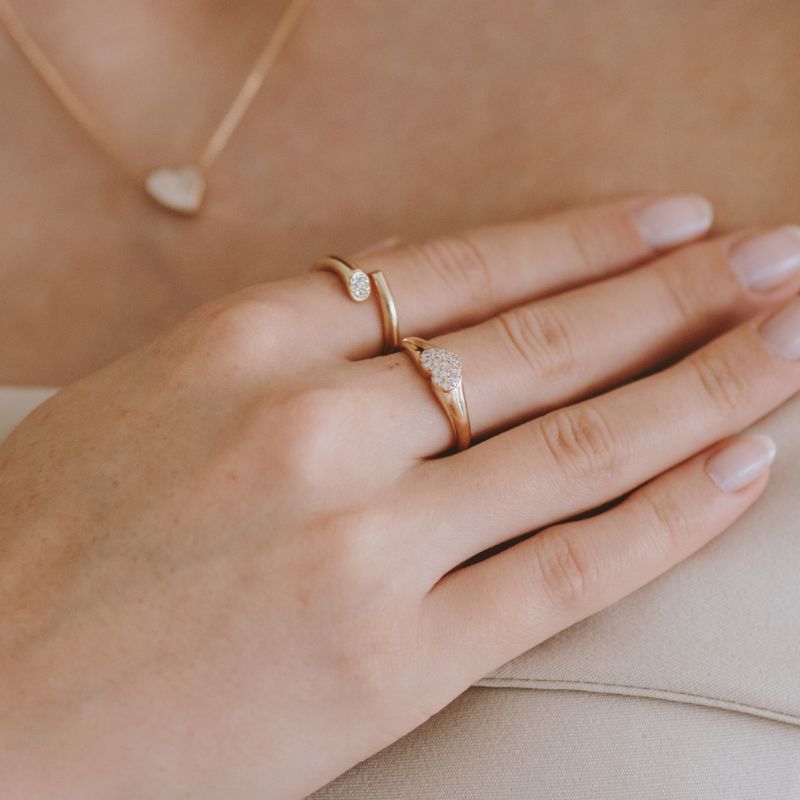 Anel Coração Cravejado Babi Banhado Em Ouro 18k