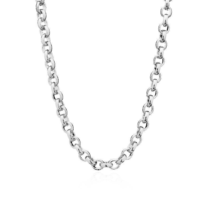 Colar Choker Elo Português Essencial 40CM Banhado Em Ródio