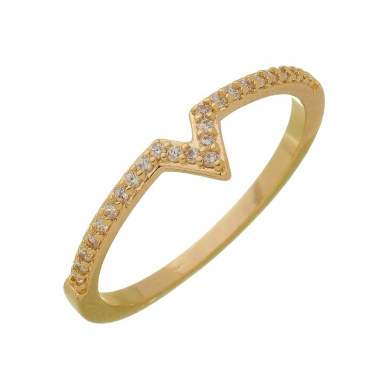 Anel Victoria Cravejado Essencial Banhado Em Ouro 18k