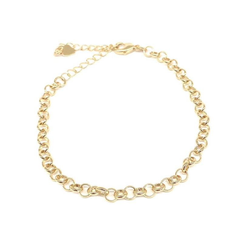 Pulseira Elo Portugues Pequena Suellen Banhado Em Ouro