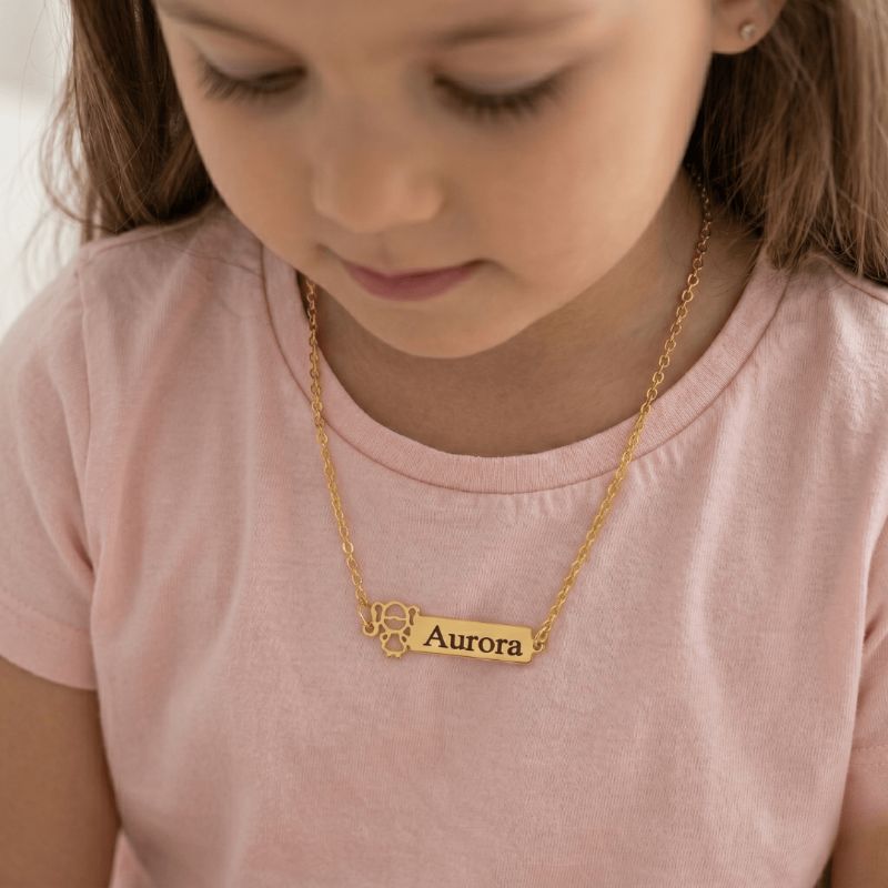 COLAR DE NOME INFANTIL MENINA 45CM - PERSONALIZADO