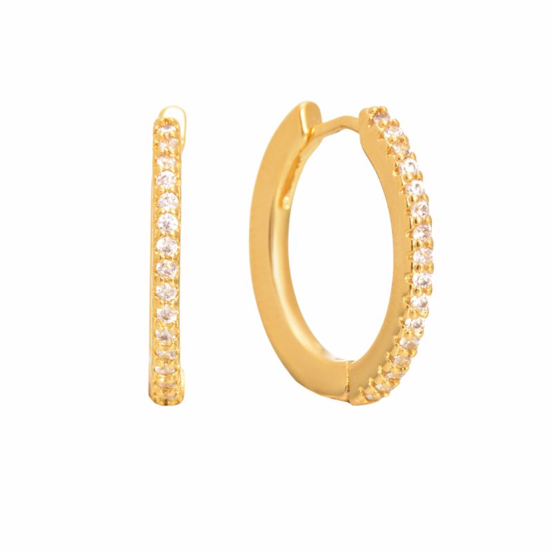 Brinco Argola Fina Médio Essencial Banhado Em Ouro
