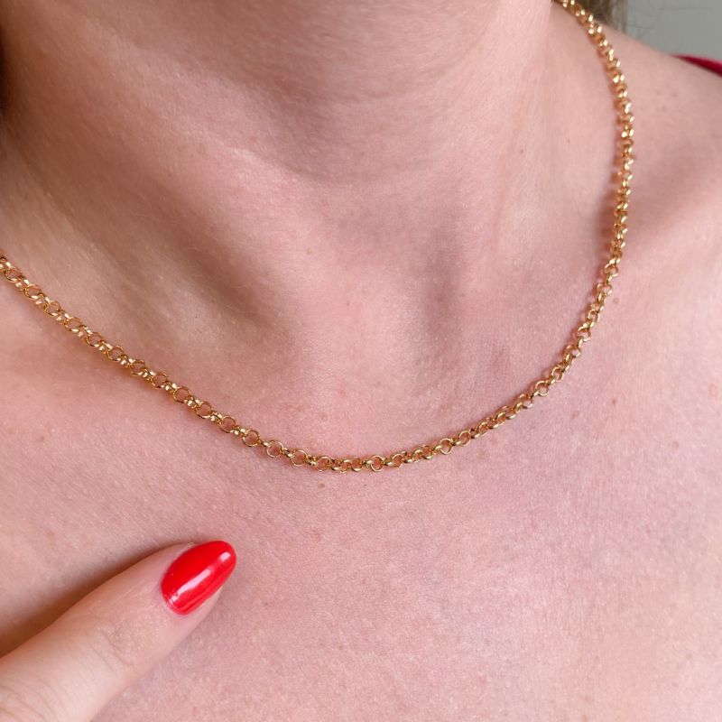 Colar Choker De Elos Paris 40CM Banhado Em Ródio