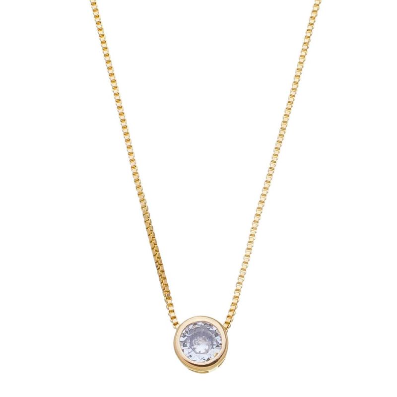 Colar Ponto De Luz Mayara 45+5 Essencial 45CM Banhado Em Ouro
