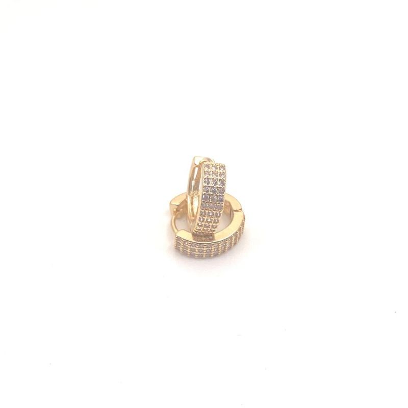 Brinco Argola Crajevada Retangular Pequeno Essencial Banhado Em Ouro