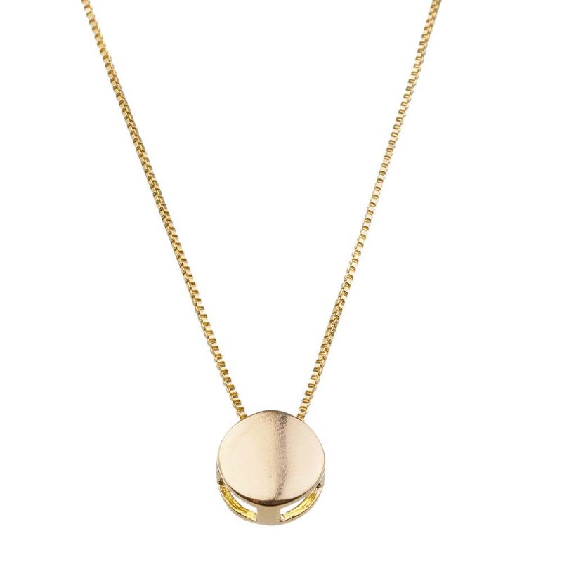 Colar Circulo Liso Grande Essencial 45CM Banhado Em Ouro