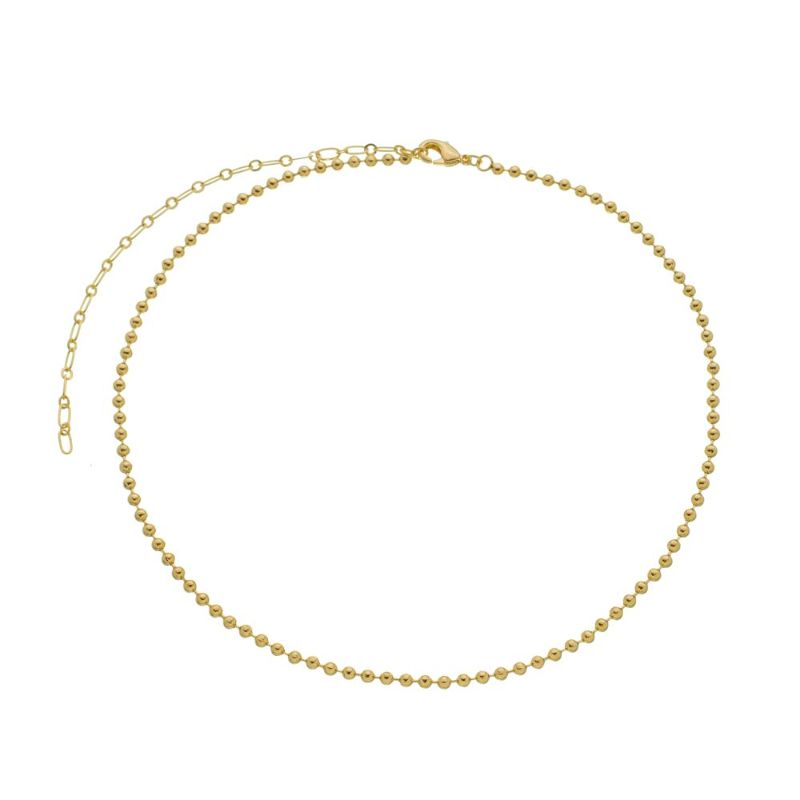 Colar Choker Bolinhas Nathany Essencial 40CM Banhado Em Ouro