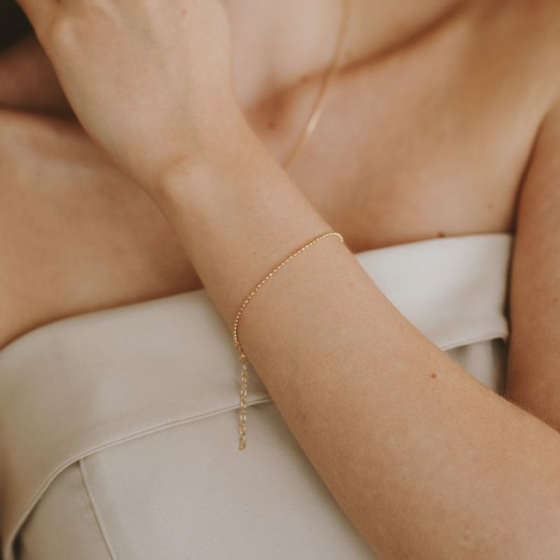 Pulseira Bolinha Lis Banhado Em Ouro
