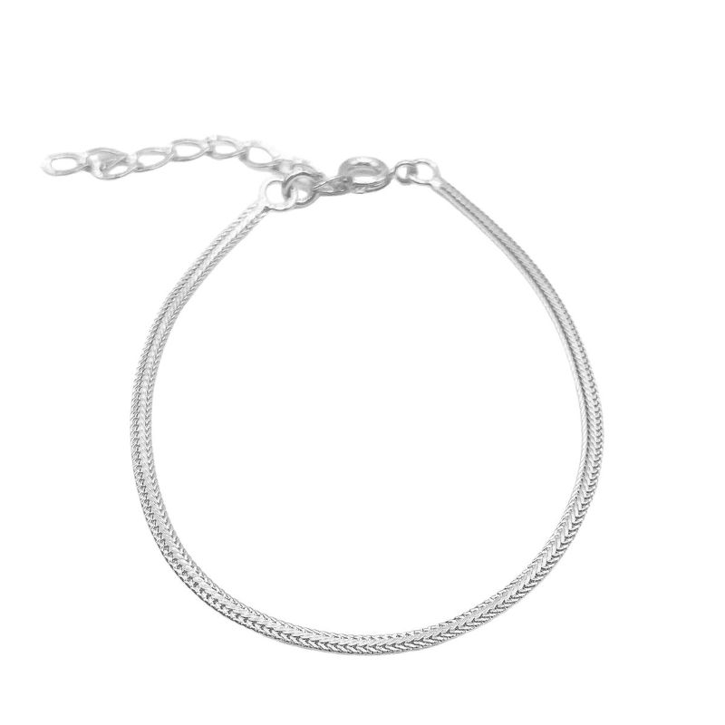 Pulseira Fina Nina Essencial Banhado Em Ródio