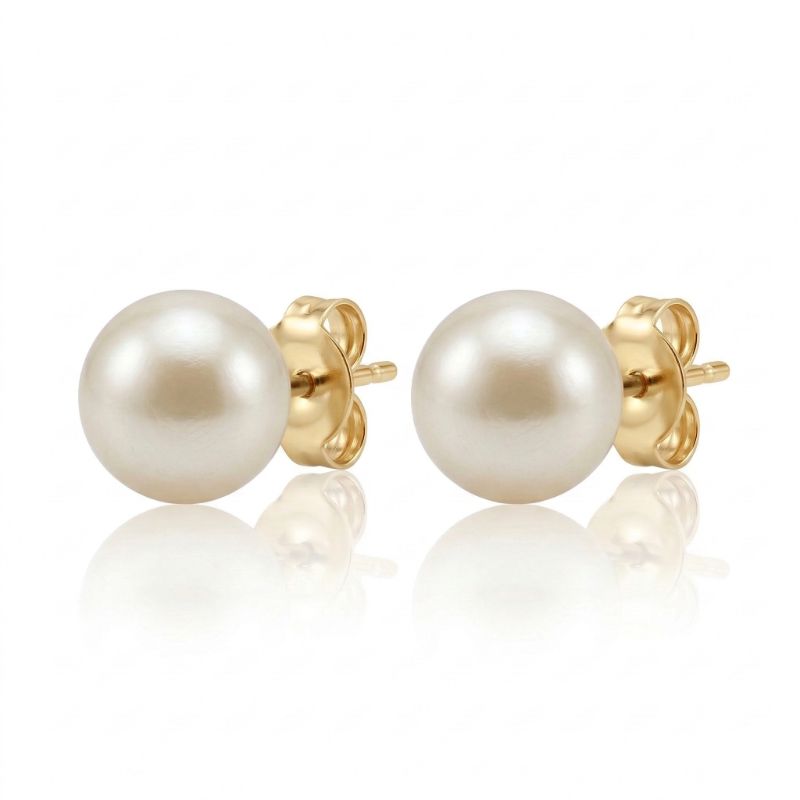 Brinco Esfera Pérola G 1Cm Best Seller Essencial Banhado Em Ouro