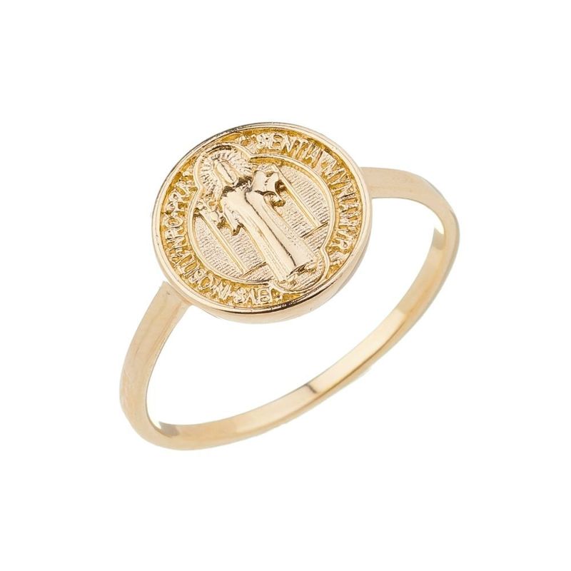 Anel São Bento Essencial Banhado Em Ouro 18k