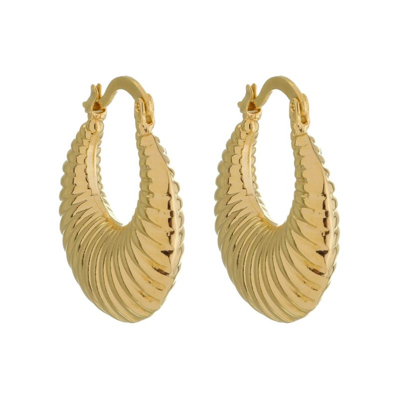 Brinco Argola Croissant Essencial Banhado Em Ouro