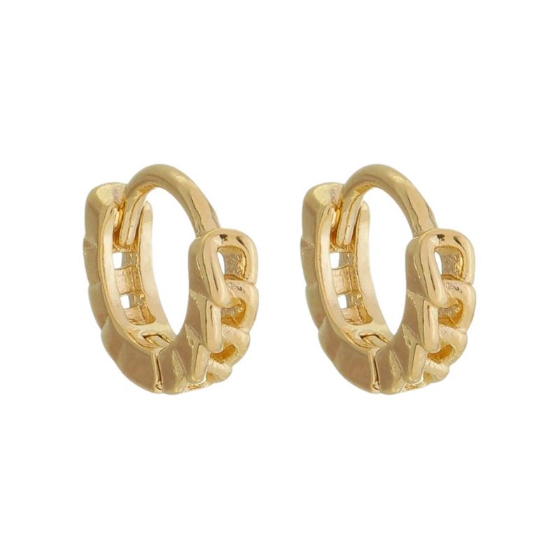 Brinco Argola De Elos Kelem Pequeno Essencial Banhado Em Ouro