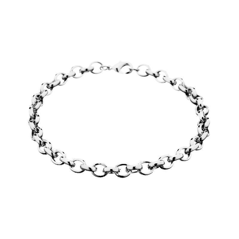 Pulseira Elo Português Essencial Banhado Em Ródio