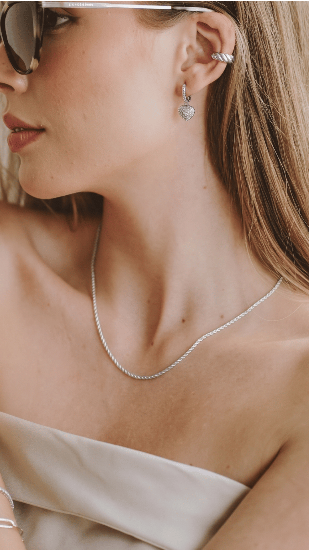 Colar Choker Cordão Baiano Essencial 40CM Banhado Em Ródio