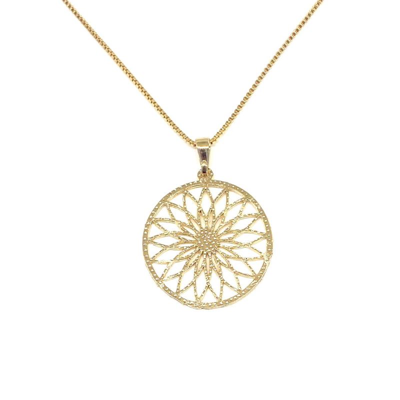 Colar Longo Mandala Coleção Essencial Banhado Em Ouro