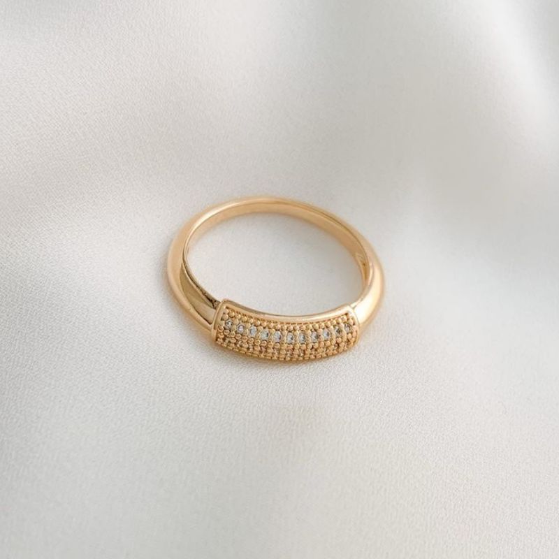 Anel De Zirconias Milão Banhado Em Ródio Branco