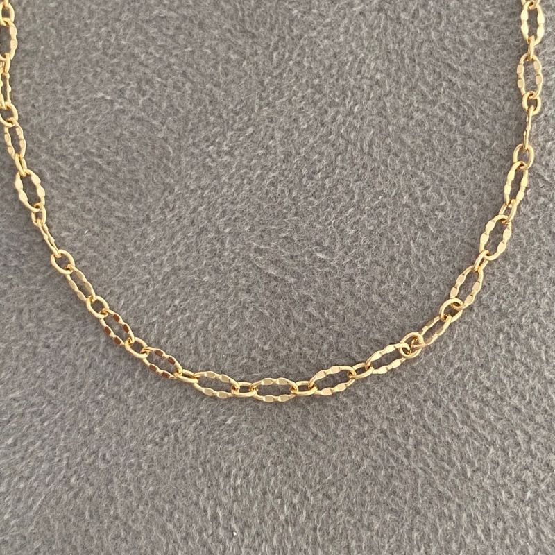 Tornozeleira Elos Craquelados Banho Ouro 18k Semijoia