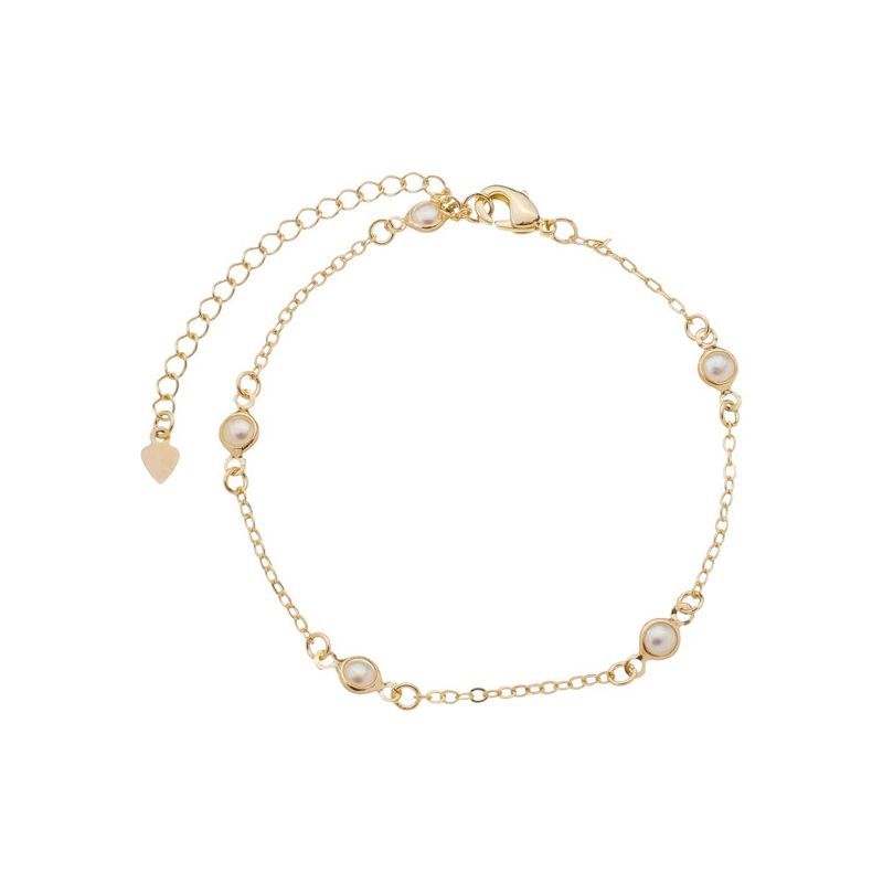 Pulseira Bolinha De Pérola Ana Banhado Em Ouro